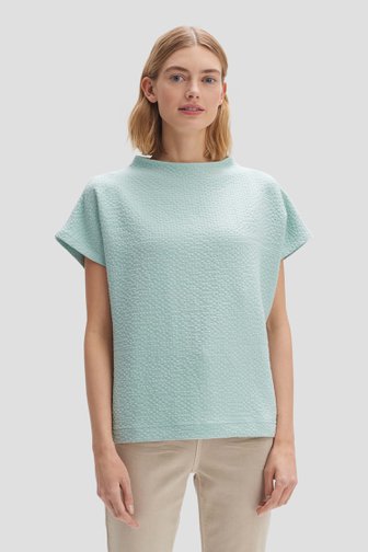 Groenblauw T-shirt met textuur van Opus voor Dames