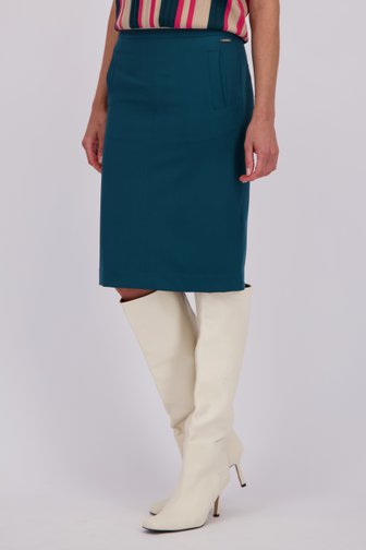 Voorkant van Groenblauwe midirok door Claude Arielle voor Dames