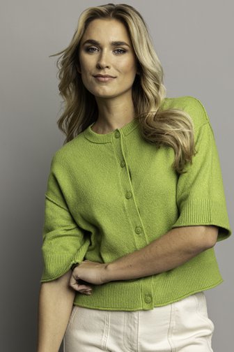 Groene cardigan met 3/4 mouwen