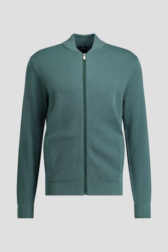 Voorkant van Groene cardigan met ritssluiting door Dansaert Blue voor Heren