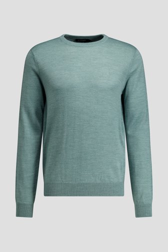 Productfoto 1 van Groene fijn gebreide trui met ronde hals door Dansaert Black voor Heren