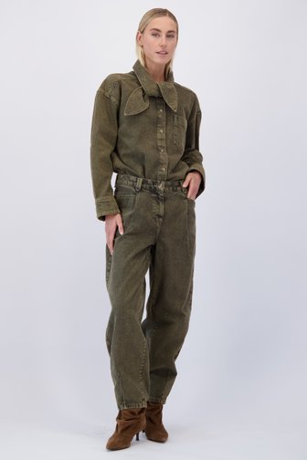 Voorkant van Groene jeans - Barrel fit - 7/8 lengte door Liberty Island Denim voor Dames