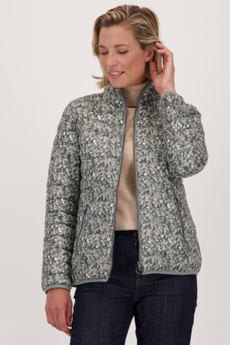 Voorkant van Groene licht gewatteerde jas - omkeerbaar door Barbara Lebek voor Dames