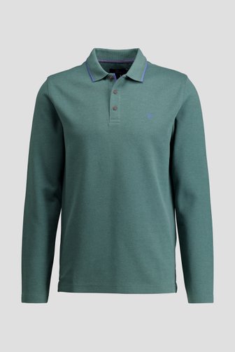 Voorkant van Groene polo met lange mouwen door Dansaert Blue voor Heren