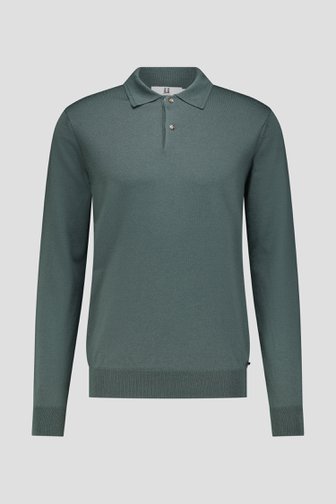 Voorkant van Groene polo met lange mouwen door Upper East voor Heren