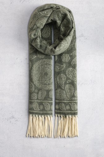 Modeno Groene sjaal met paisley motief