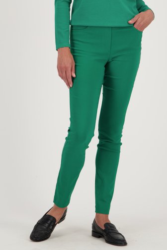 Groene stretchbroek met elastische taille van Claude Arielle voor Dames