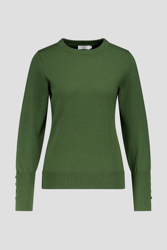 Voorkant van Groene trui met gouden knopen door Liberty Island voor Dames