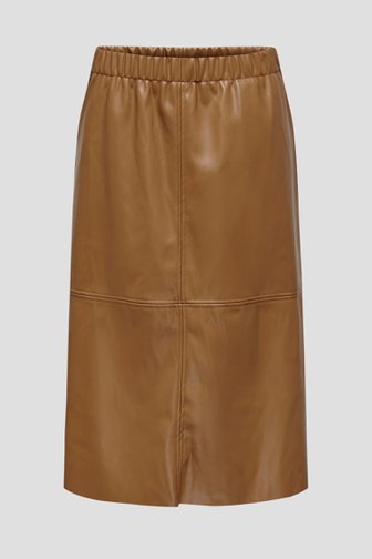Halflange bruine rok met leather look van JDY voor Dames