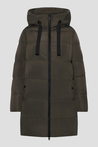 Voorkant van Halflange kaki gewatteerde jas  door Rock and Blue voor Dames