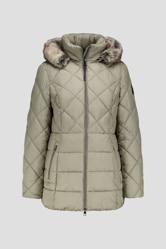 Voorkant van Halflange lichtbruine gewatteerde jas door Barbara Lebek voor Dames