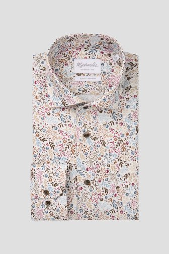 Michaelis Hemd met blader- en bloemenprint - Slim fit