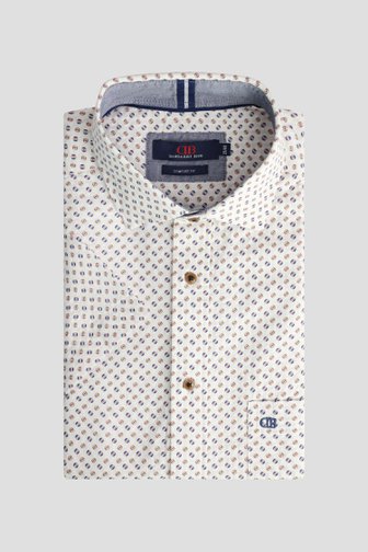 Voorkant van Hemd met blauw-beige print - Comfort fit door Dansaert Blue voor Heren