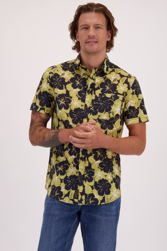 Voorkant van Hemd met blauw-groene bloemenprint - Regular fit door Ravøtt voor Heren