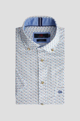 Voorkant van Hemd met blauw-oranje print - Comfort fit door Dansaert Blue voor Heren