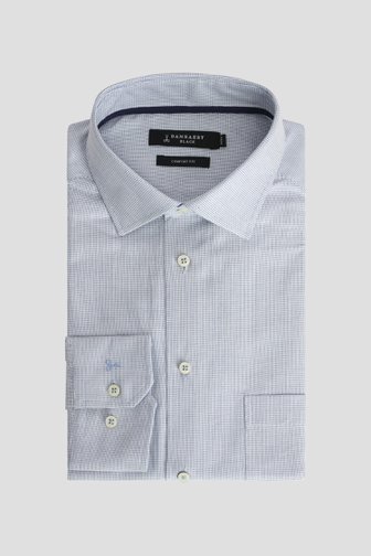 Voorkant van Hemd met fijne blauwe ruitjes - Comfort fit door Dansaert Black voor Heren
