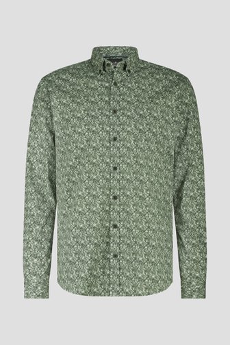 Voorkant van Hemd met groene gemêleerd print - Regular fit door Bluefields voor Heren