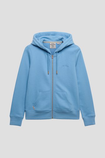 Photo produit 1 de Hoodie en coton bleu clair avec fermeture éclair de Superdry pour Femmes