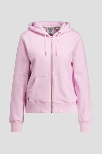 Photo produit 1 de Hoodie en coton rose avec fermeture éclair de Superdry pour Femmes