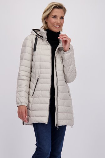 Le devant de Imperméable beige avec capuche amovible de Barbara Lebek pour Femmes