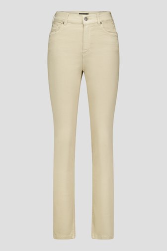 Jean beige avec stretch et taille élastiquée de Claude Arielle pour Femmes