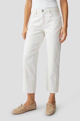 Le devant de Jean blanc longueur cheville - Straight fit de Opus pour Femmes