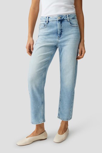 Le devant de Jean bleu longueur cheville - Straight fit de Opus pour Femmes