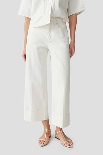 Le devant de Jeans écru - Wide leg fit - Longueur 7/8 de Opus pants pour Femmes