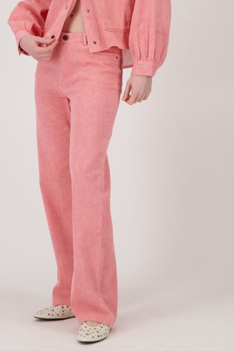Jeans rose large avec look chiné de Geisha pour Femmes