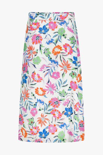 Jupe blanche à imprimé floral coloré de Claude Arielle pour Femmes