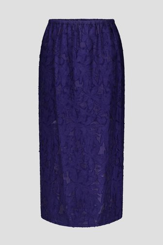 Jupe bleu foncé en dentelle transparente de Louise pour Femmes