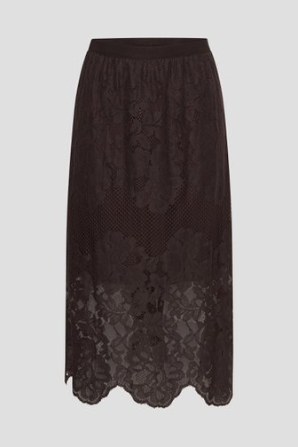Photo produit 1 de Jupe crochetée brune à taille élastique de Kaffe Curve pour Femmes
