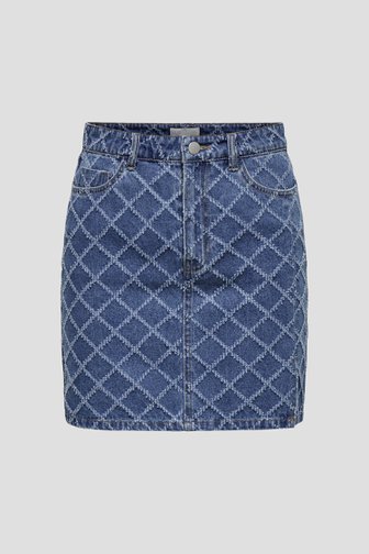 Photo produit 1 de Jupe en jean bleue à motif à carreaux effiloché de JDY pour Femmes