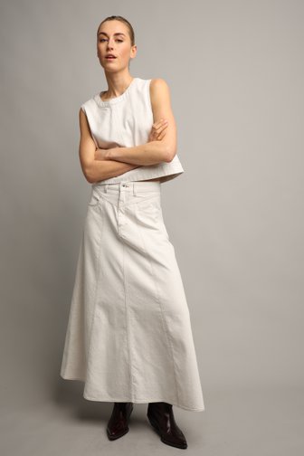 Jupe en jean évasée couleur écru