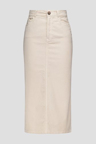 Le devant de Jupe en velours beige de Libelle pour Femmes