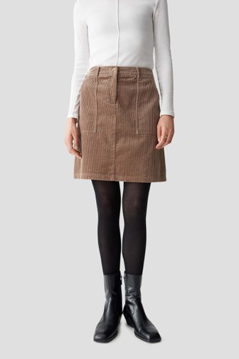 Le devant de Jupe marron en velours côtelé de Opus pour Femmes