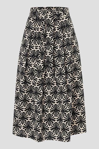 Jupe midi beige avec imprimé floral noir de More & More pour Femmes