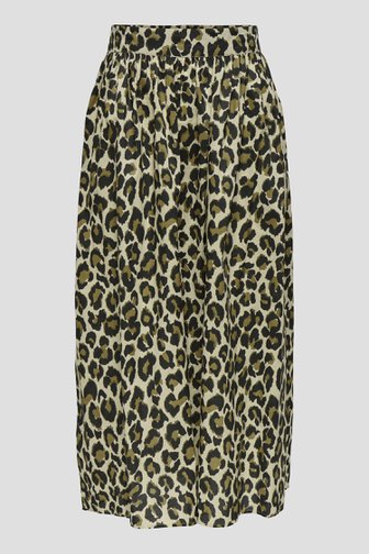 Jupe midi beige clair à imprimé léopard de JDY pour Femmes