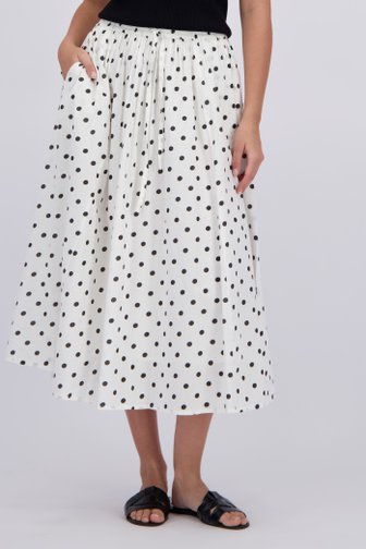 Le devant de Jupe midi blanche à imprimé pois noirs de JDY pour Femmes