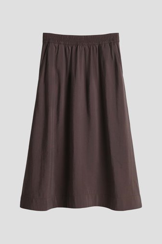 Le devant de Jupe midi brun foncé à taille élastique de Opus pour Femmes