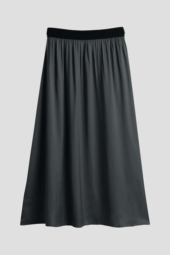 Le devant de Jupe midi vert foncé à taille élastique de Opus pour Femmes