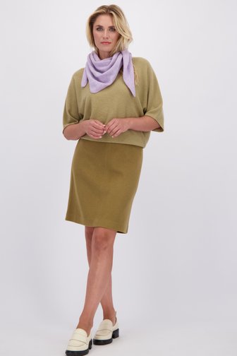 Le devant de Jupe vert olive à l’aspect flanelle de Libelle pour Femmes