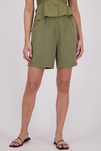 More & More Kaki bermuda met elastische tailleband