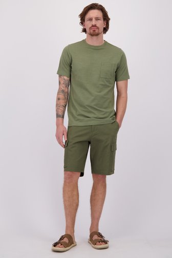 Voorkant van Kaki bermuda door Ravøtt voor Heren