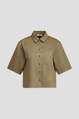 Voorkant van Kaki blouse met korte mouwen door Libelle voor Dames