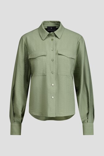 Voorkant van Kaki blouse met lange mouwen door AC by Annelien Coorevits voor Dames