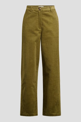 Voorkant van Kaki corduroy broek - 7/8e door Libelle voor Dames