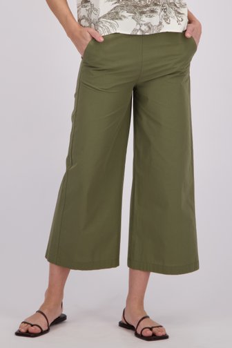 Kaki culotte met een elastische tailleband van More & More voor Dames