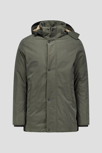 Voorkant van Kaki jas met afritsbare kap door Gate One voor Heren