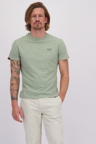 Voorkant van Kaki katoenen T-shirt door Superdry voor Heren